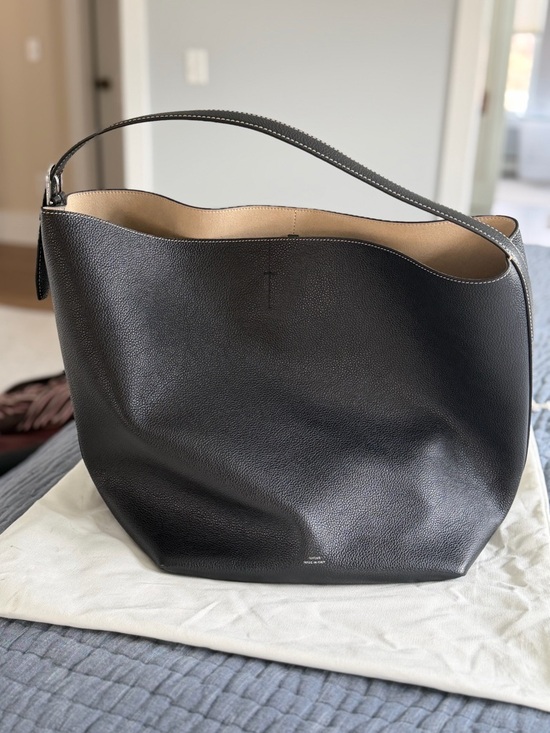 Toteme Black Pebbled Leather Hobo Bag - Picture 12 of 14